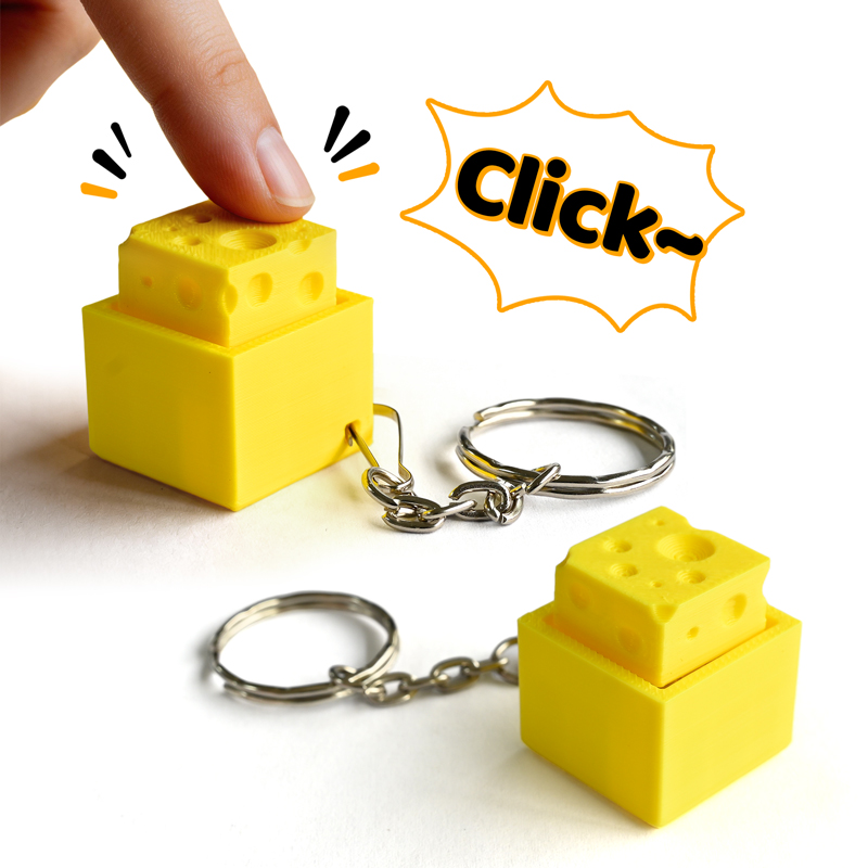 3D Printing Model Free - Drukowany w 3D serowy brelok do