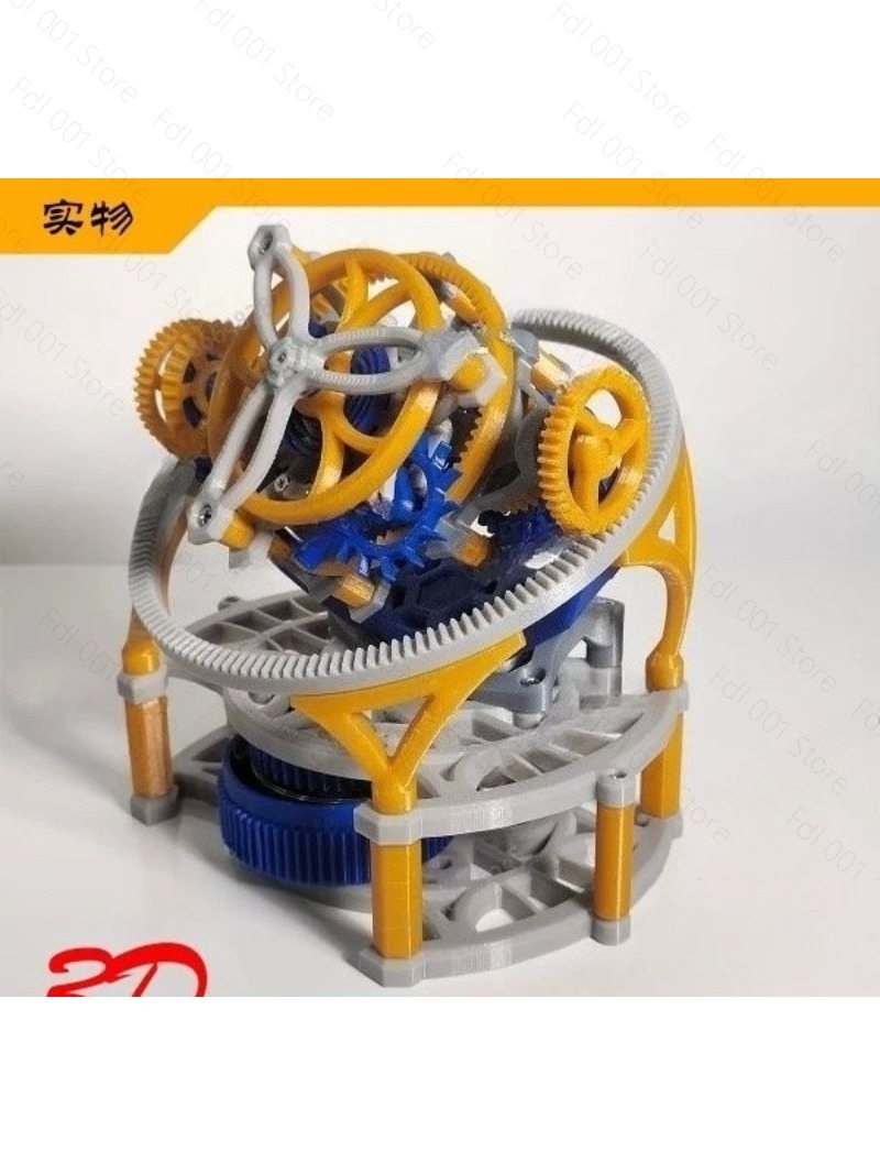 3D Printing Model Free - Mechaniczny model tourbillonu 3D z trzema