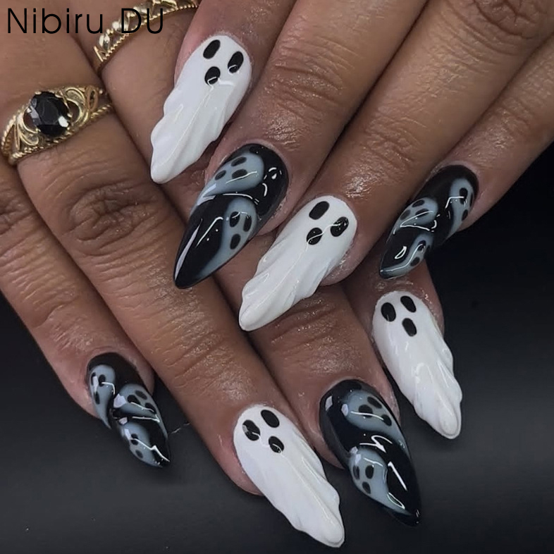 3D Printing Nails - 30 szt. Halloweenowe paznokcie sztuczne w