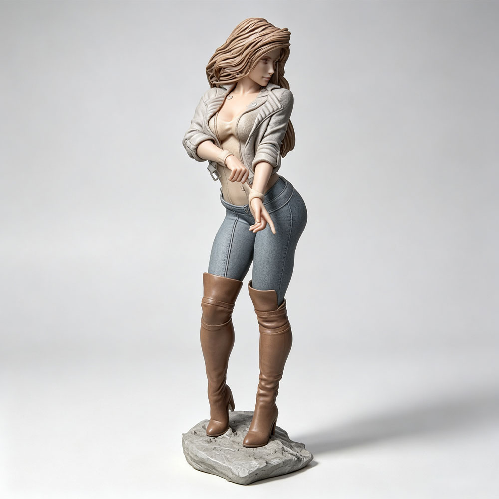 3D Printing App - 1/24 Realistyczna, modna figurka damy, miniaturowy