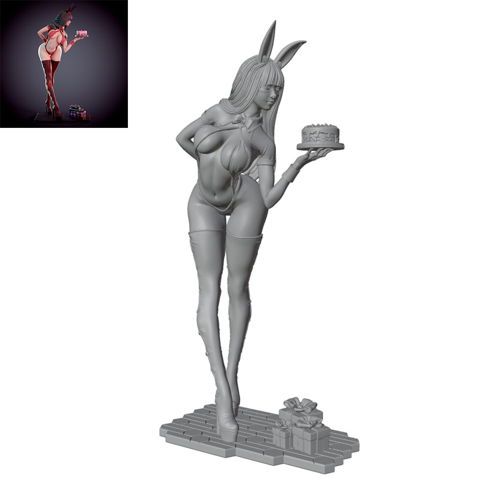 3D Printing App - 1/24/12/6 Figurka Króliczka w Stylu Imprezowym,