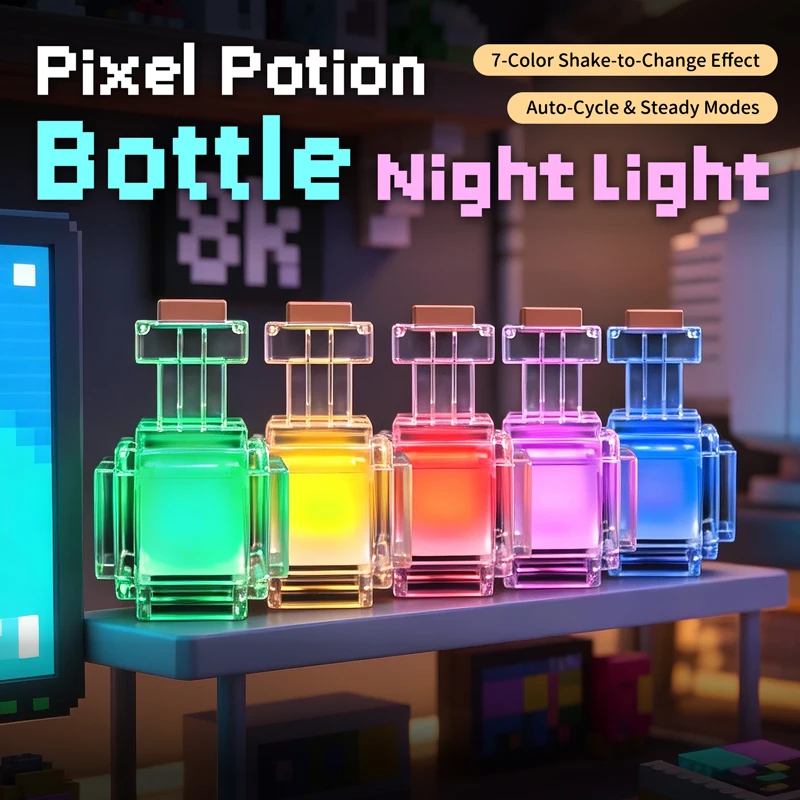 3D Printing Lamp - Lampka nocna Mini 7-kolorowa, butelka na