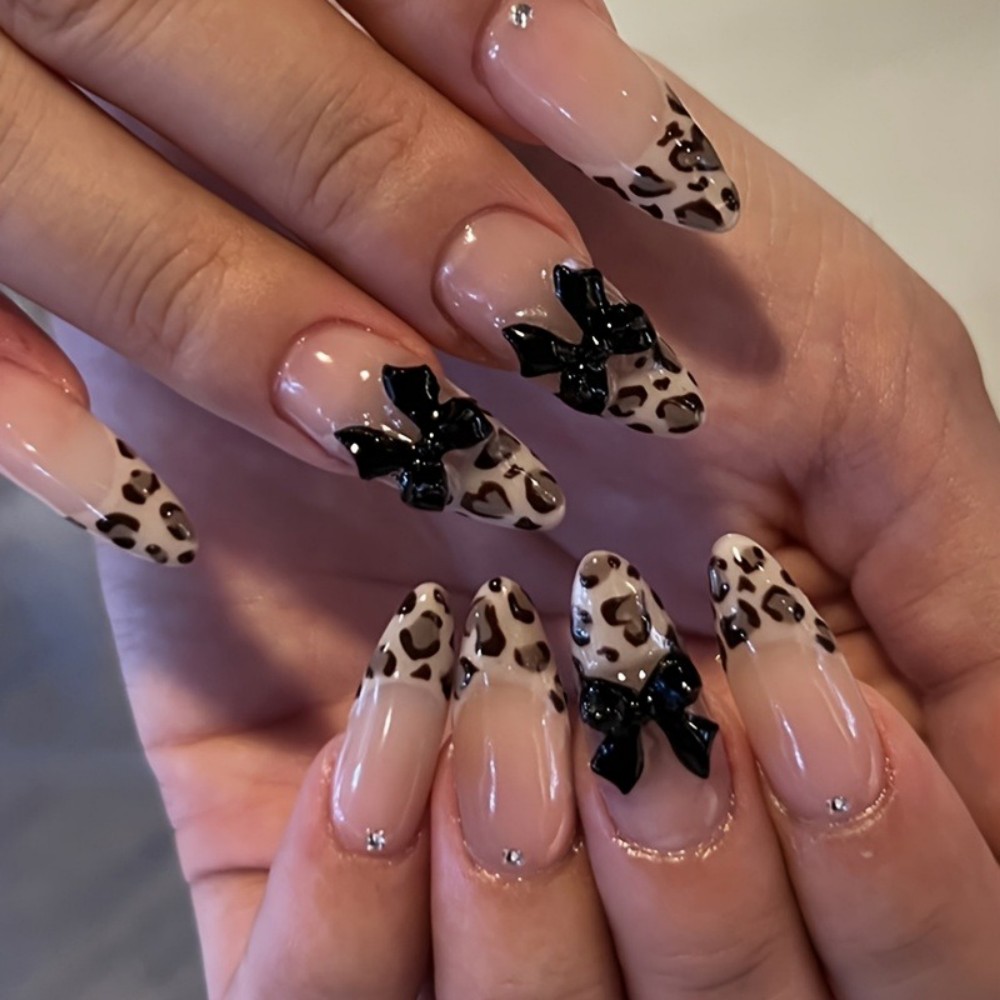 3D Printing Nails - 24 szt. Francuskie migdałowe paznokcie doczepiane