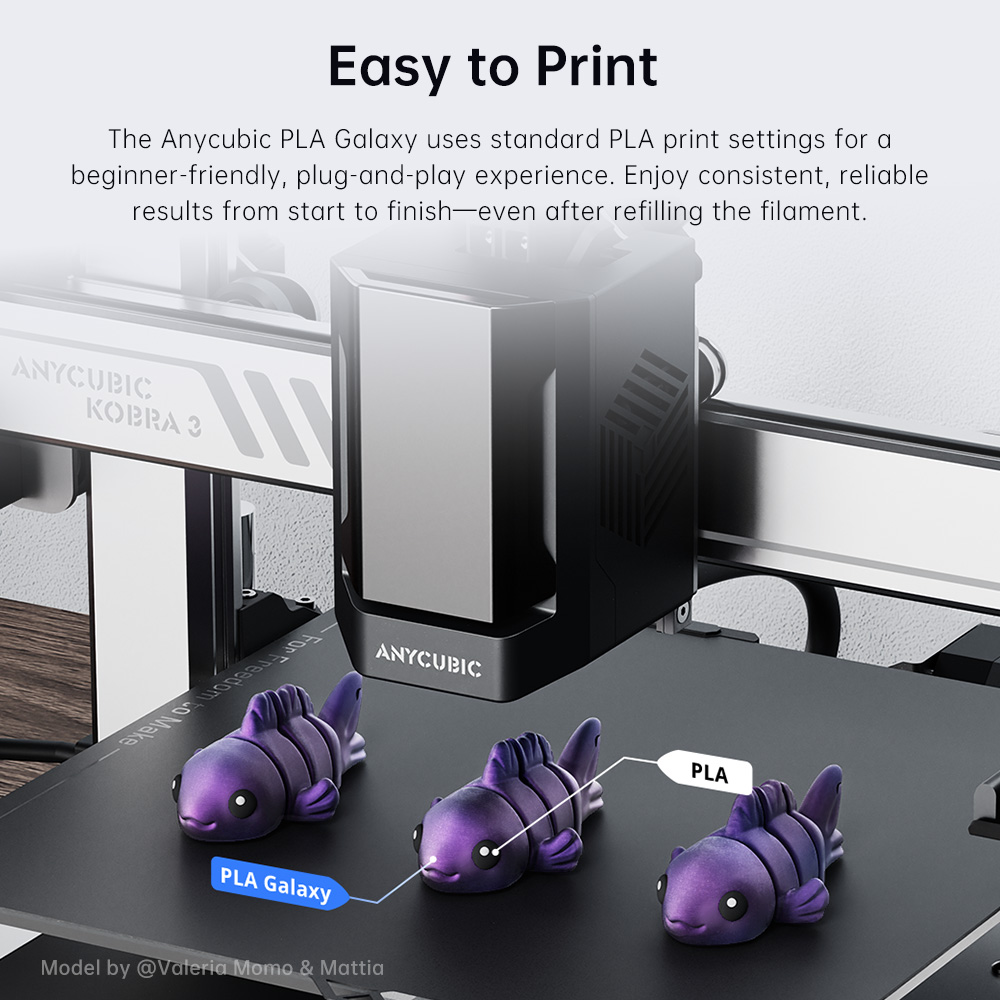 Filament ANYCUBIC PLA Galaxy z – 3D Printing Fdm recenzja i cena