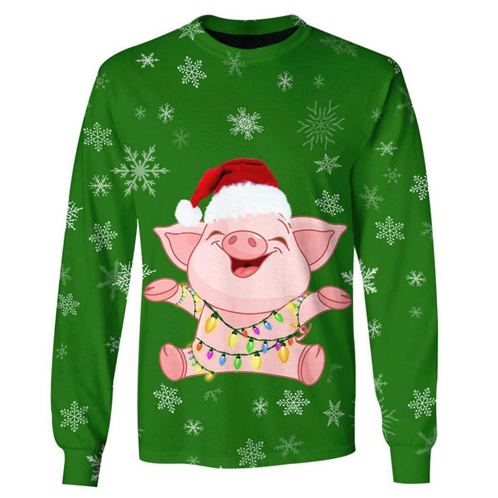 HX Funny Piggy świąteczne bluz – 3D Printing Xmas recenzja i cena